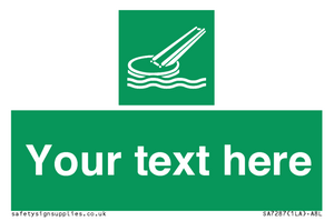 Custom sign safe condition Marine evacuation slide